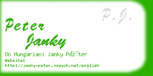 peter janky business card